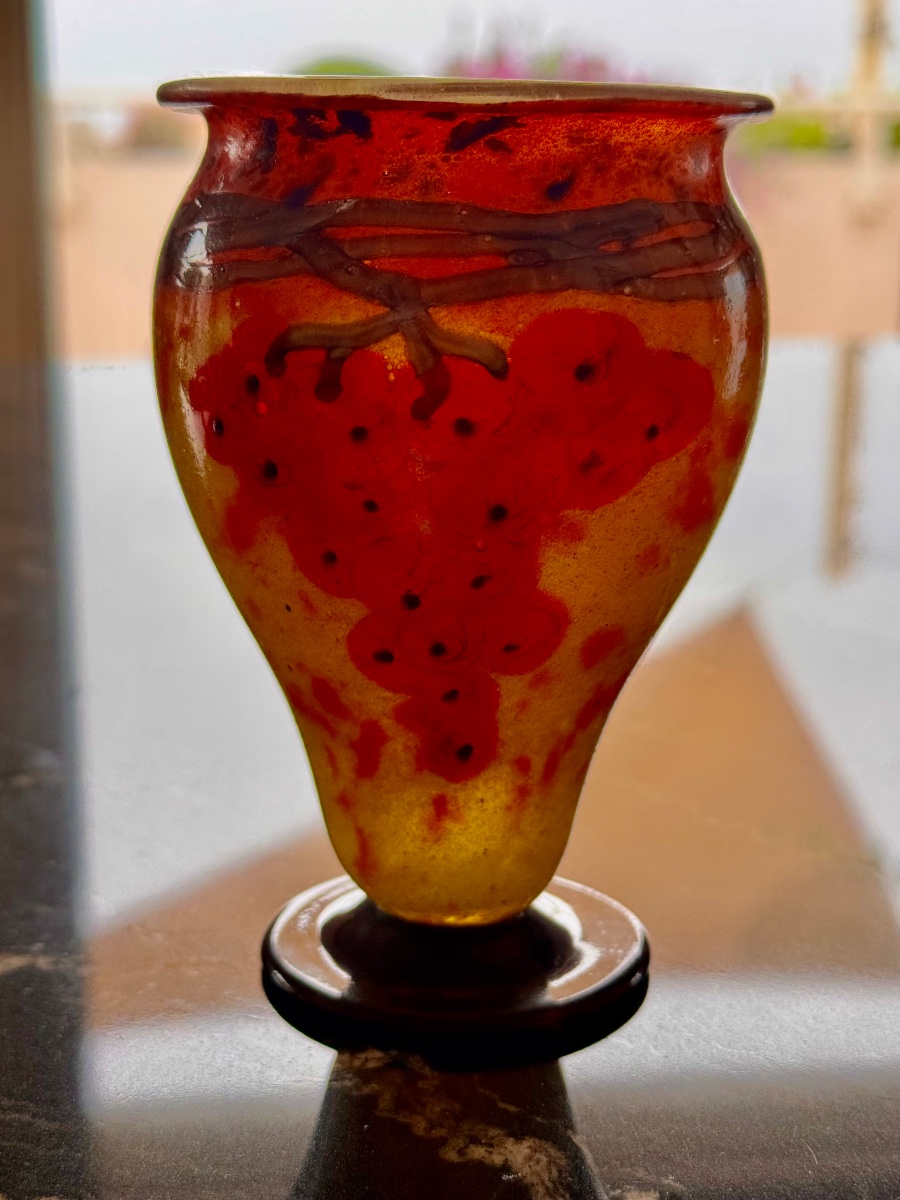  Charles Schneider: Small Vase With Red Currants, 1922, In Perfect Condition (12.8 Cm)-photo-2