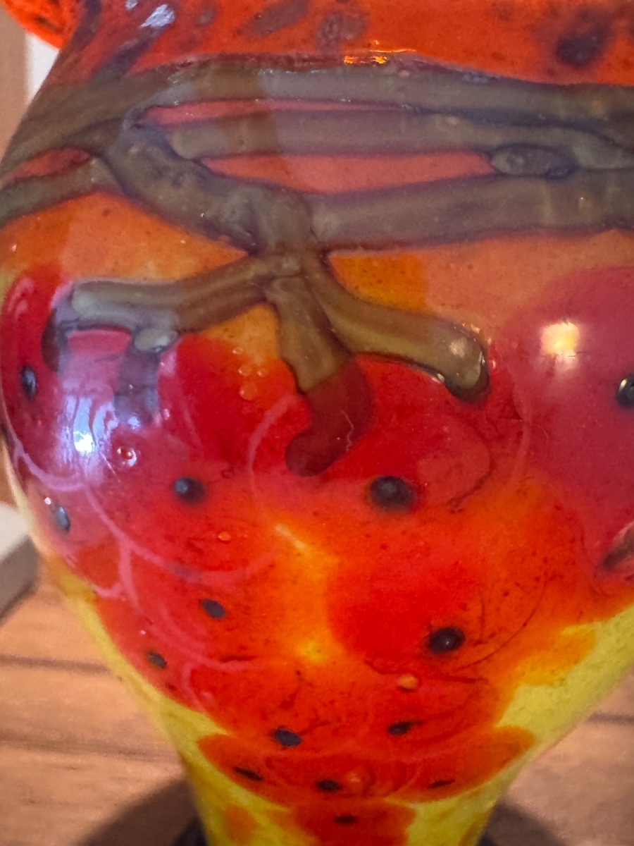  Charles Schneider: Small Vase With Red Currants, 1922, In Perfect Condition (12.8 Cm)-photo-5