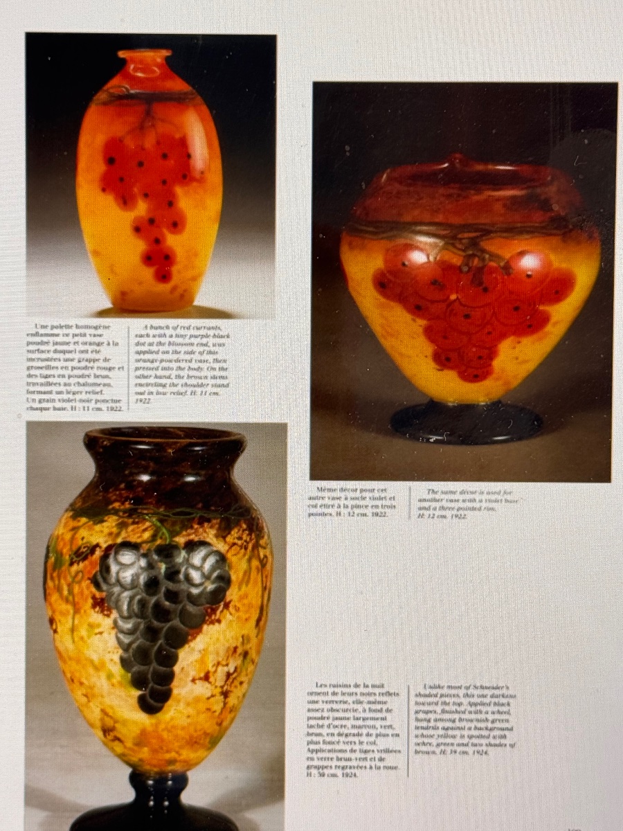  Charles Schneider: Small Vase With Red Currants, 1922, In Perfect Condition (12.8 Cm)-photo-7