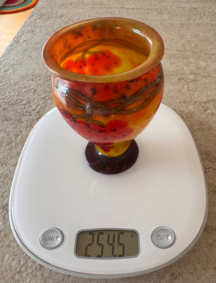  Charles Schneider: Small Vase With Red Currants, 1922, In Perfect Condition (12.8 Cm)-photo-8