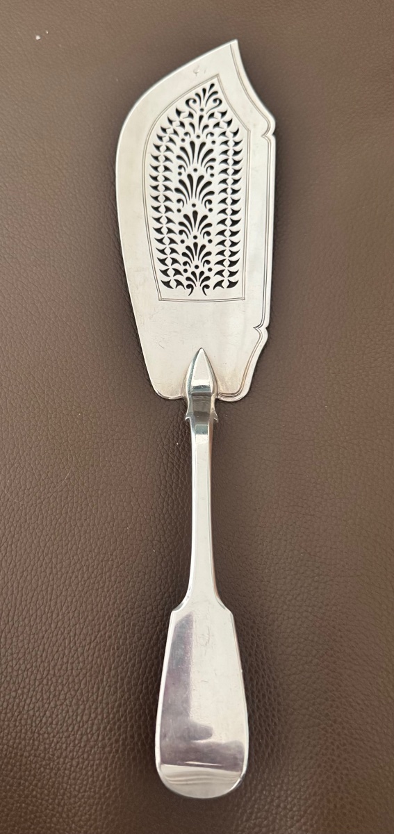 Fish Spoon (pie Spoon?) Solid Silver, English, 30 Cm, Uniplat-photo-3