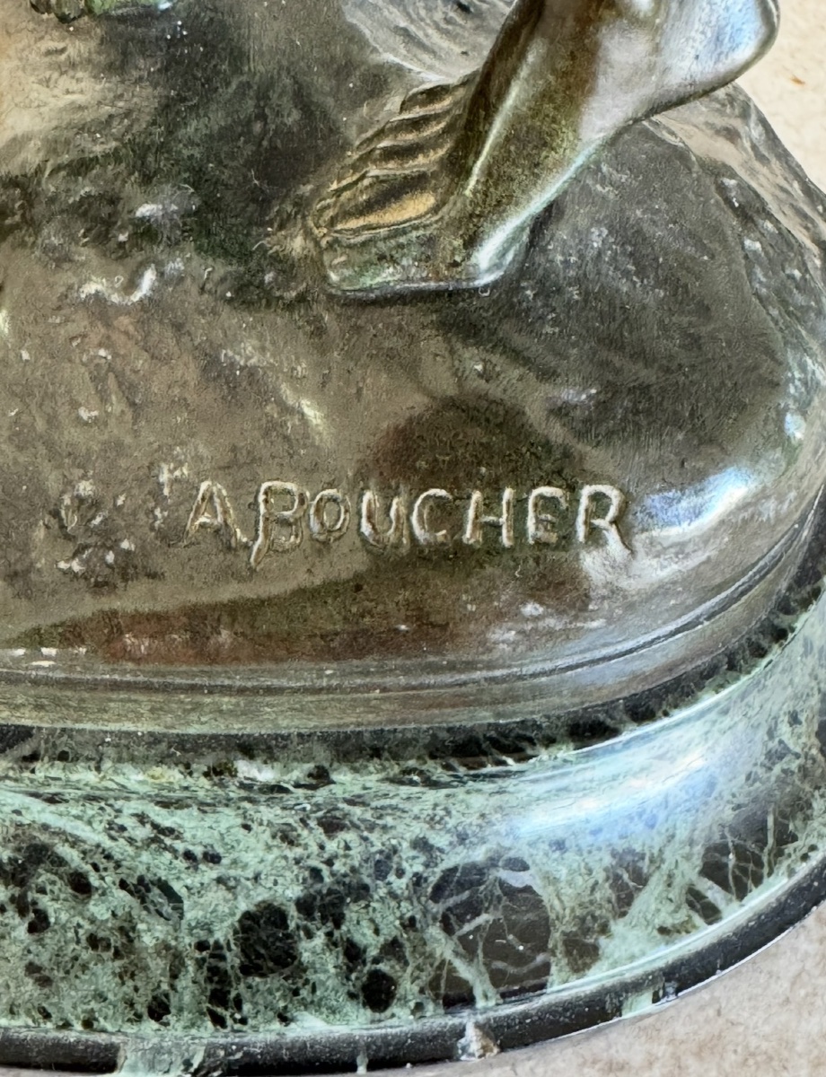 ALFRED BOUCHER BRONZE  AU BUT FONDEUR SIOT EPOQUE FIN XIX SIECLE  ( VERS 1890 )-photo-1