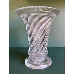 LE CREUSOT DEBUT XIX SIECLE EPOQUE EMPIRE  RARE VASE CORNET CRISTAL  MANUFACTURE  LE CREUSOT 