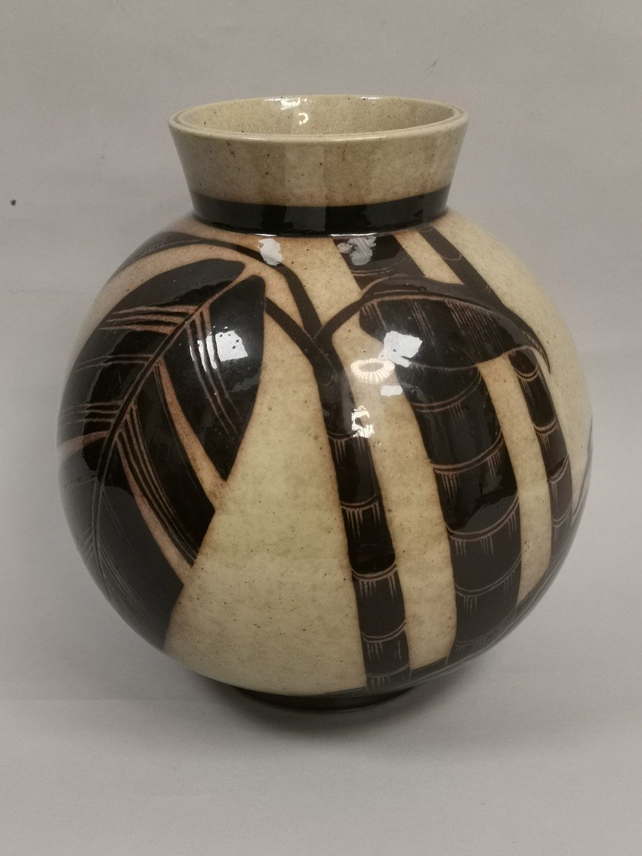 Nils Thorsson (1898-1975) Vase Boule En Céramique. -photo-4