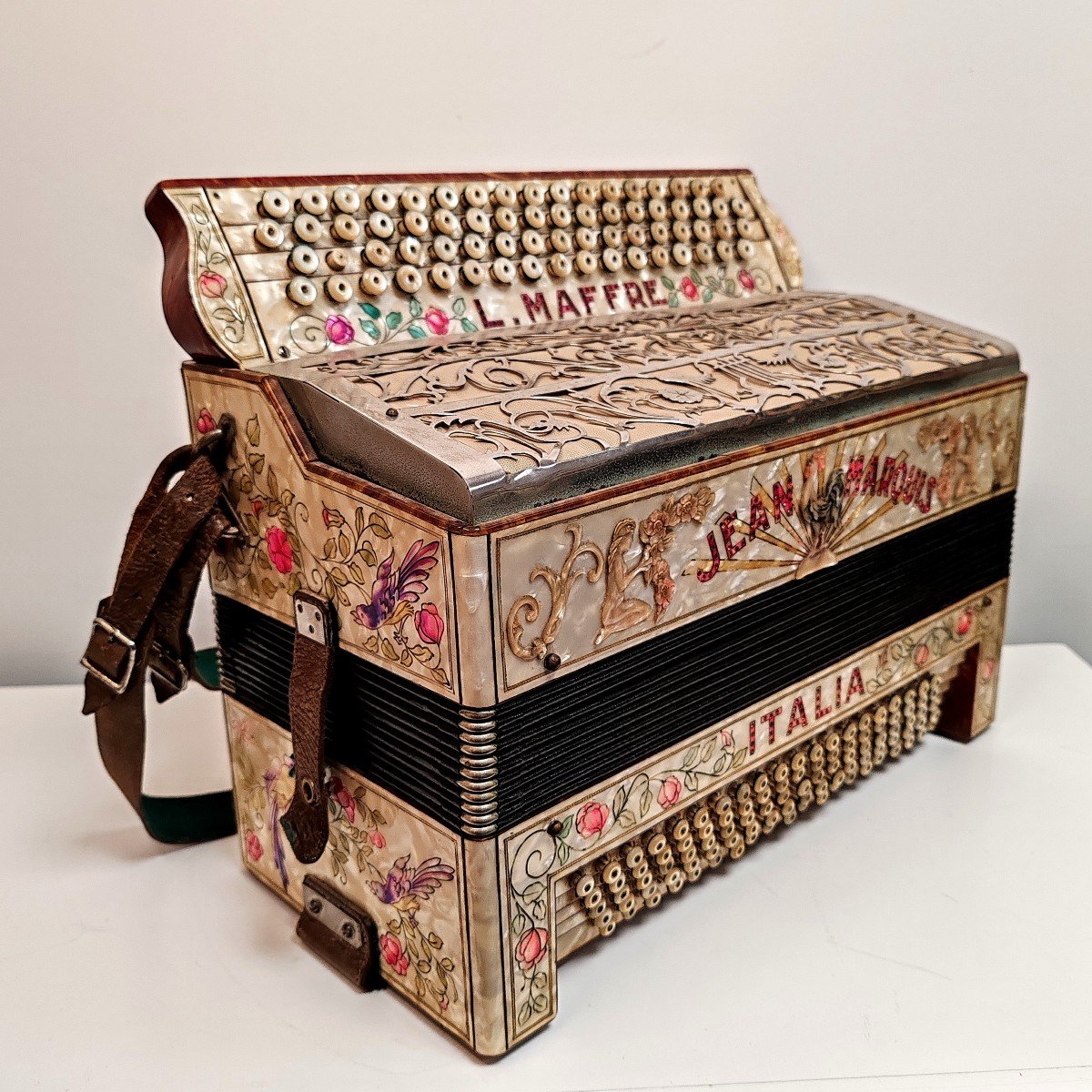 Italian Accordion 1934, Pearly Decoration.-photo-4
