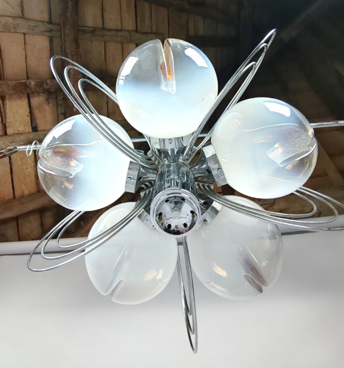 Lustre En Verrerie De Murano.  Editions Mazzega. Année 70-photo-1