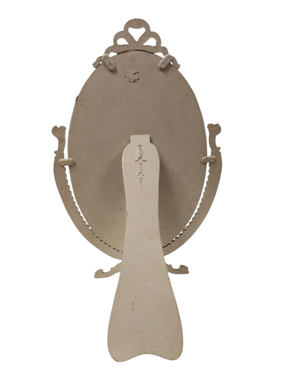 Miroir de table 1900  en bois laqué. -photo-4