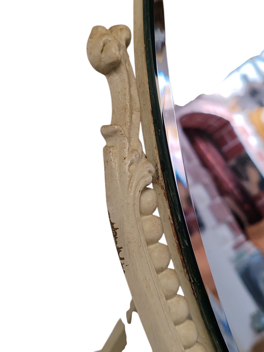 Miroir de table 1900  en bois laqué. -photo-4