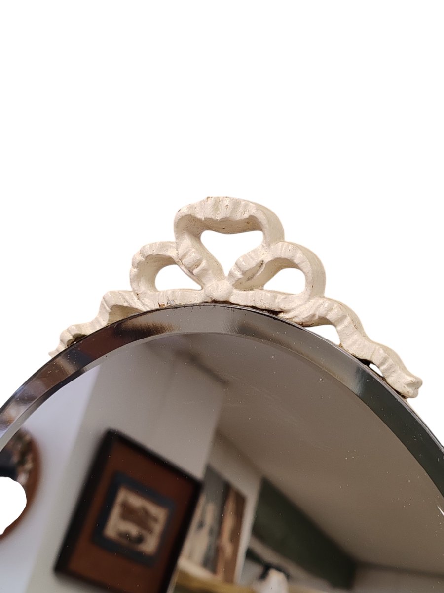 Miroir de table 1900  en bois laqué. -photo-6