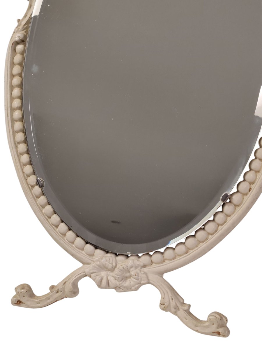 Miroir de table 1900  en bois laqué. -photo-7