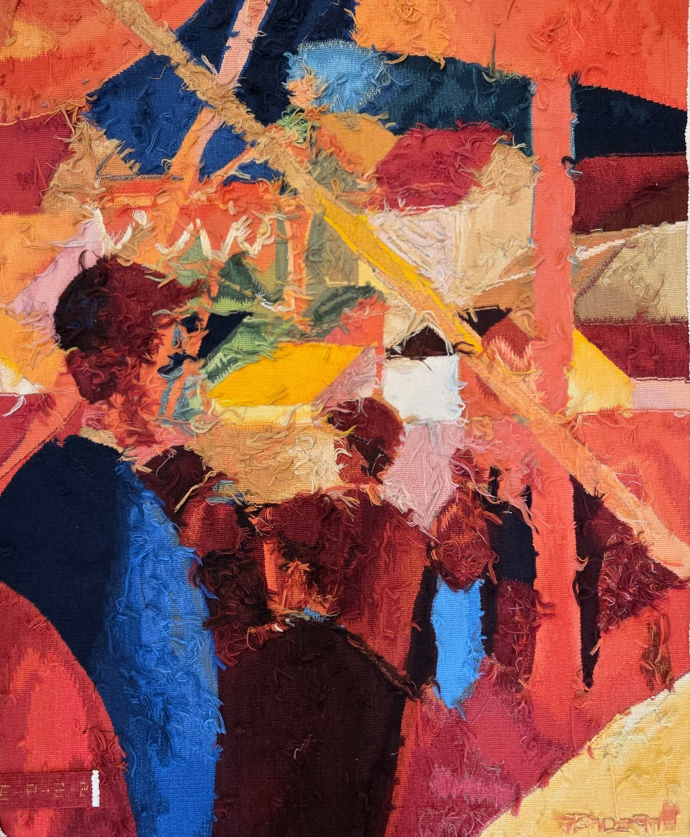 Wool Tapestry, The Tightrope Walker After August Macke. -photo-4