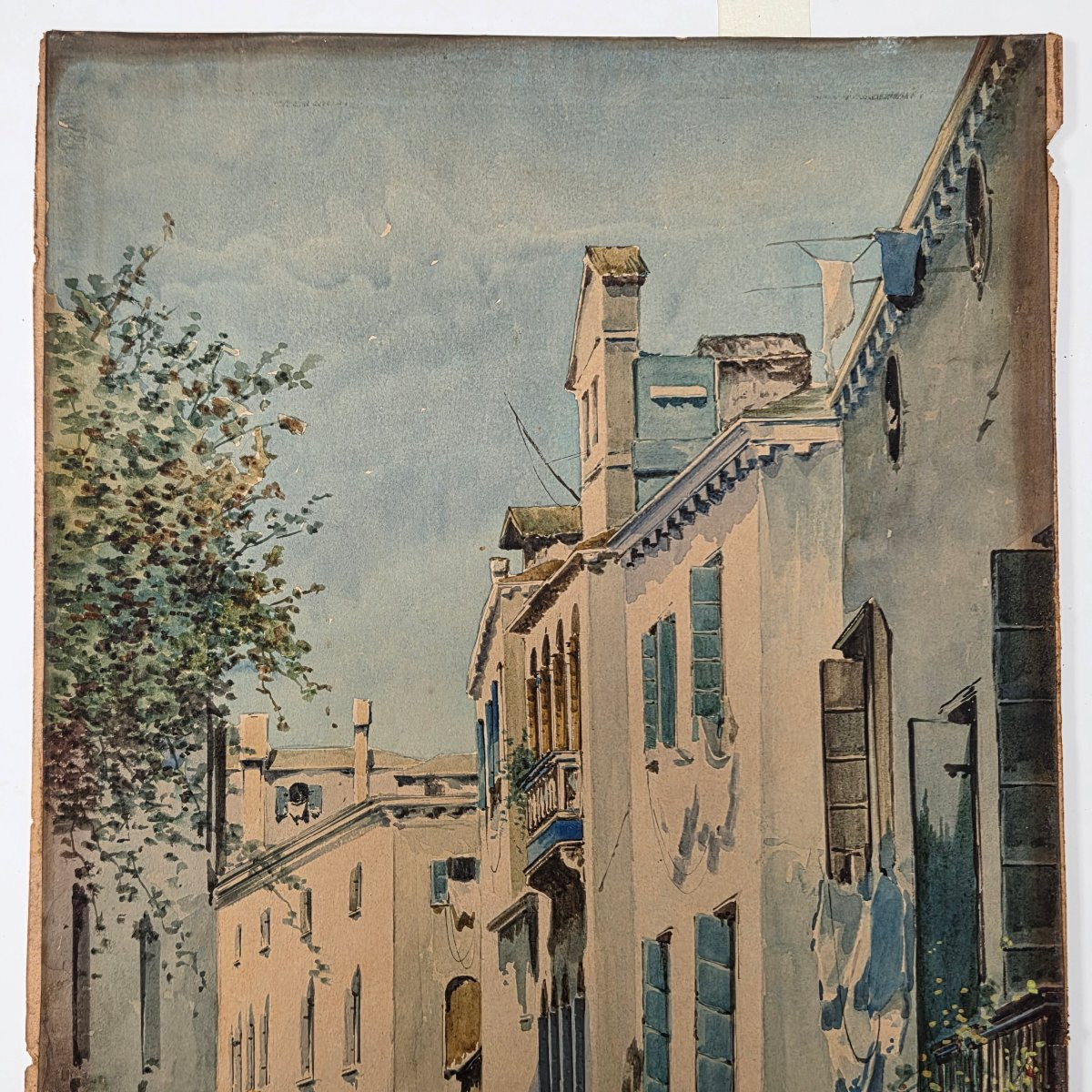 Paire d’aquarelles – Vues de Venise-photo-4