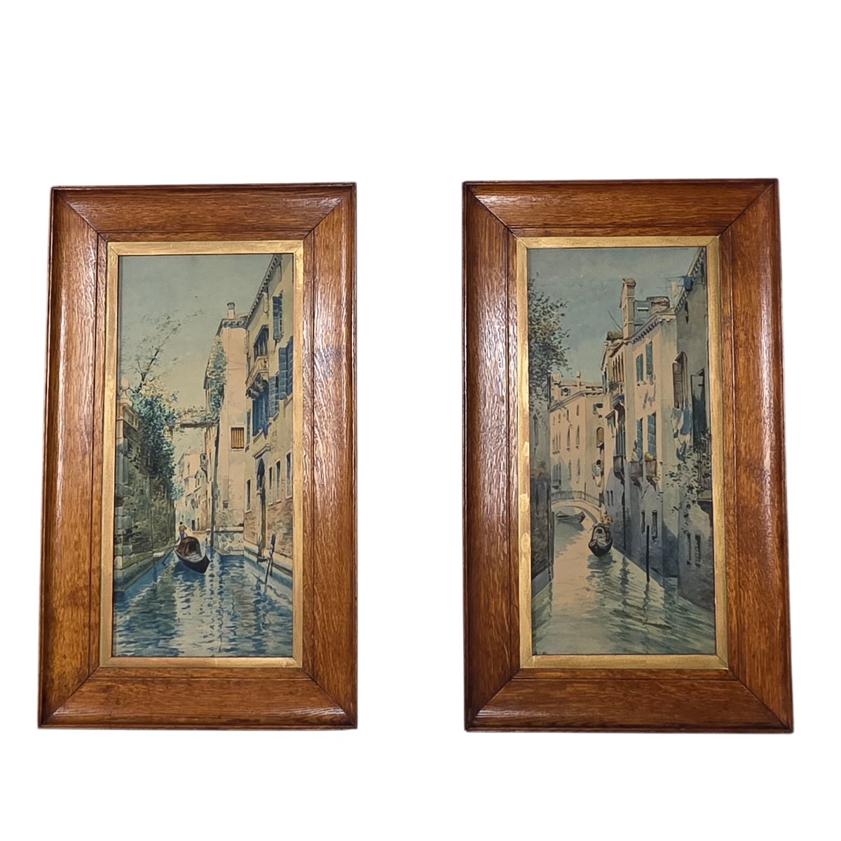 Paire d’aquarelles – Vues de Venise