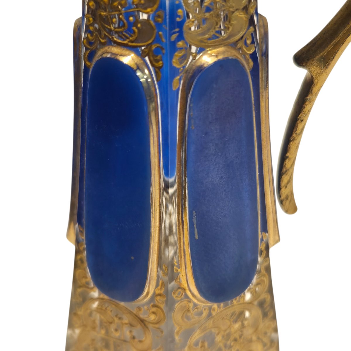 Carafe de service en cristal émaillé et doré – Bohême, XIXᵉ siècle-photo-3