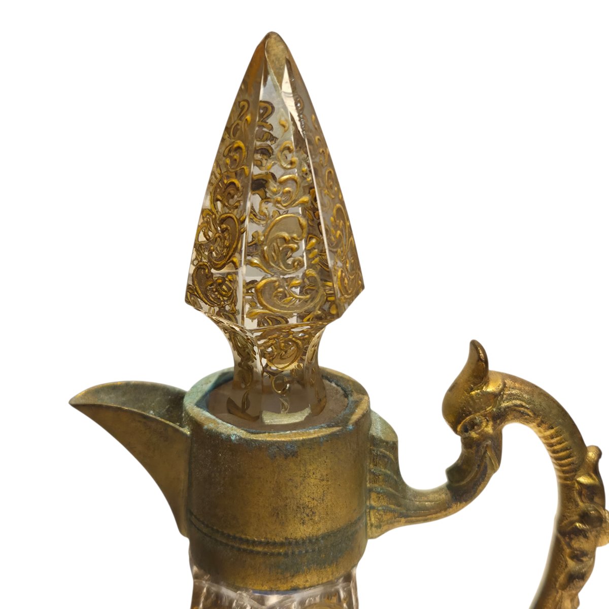 Carafe de service en cristal émaillé et doré – Bohême, XIXᵉ siècle-photo-4