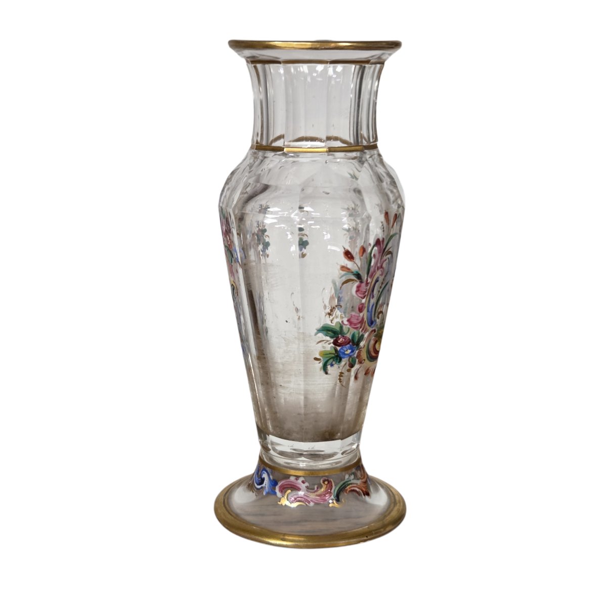 Small Antique Enameled Glass Vase – Vienna, Late 19th Century-photo-3