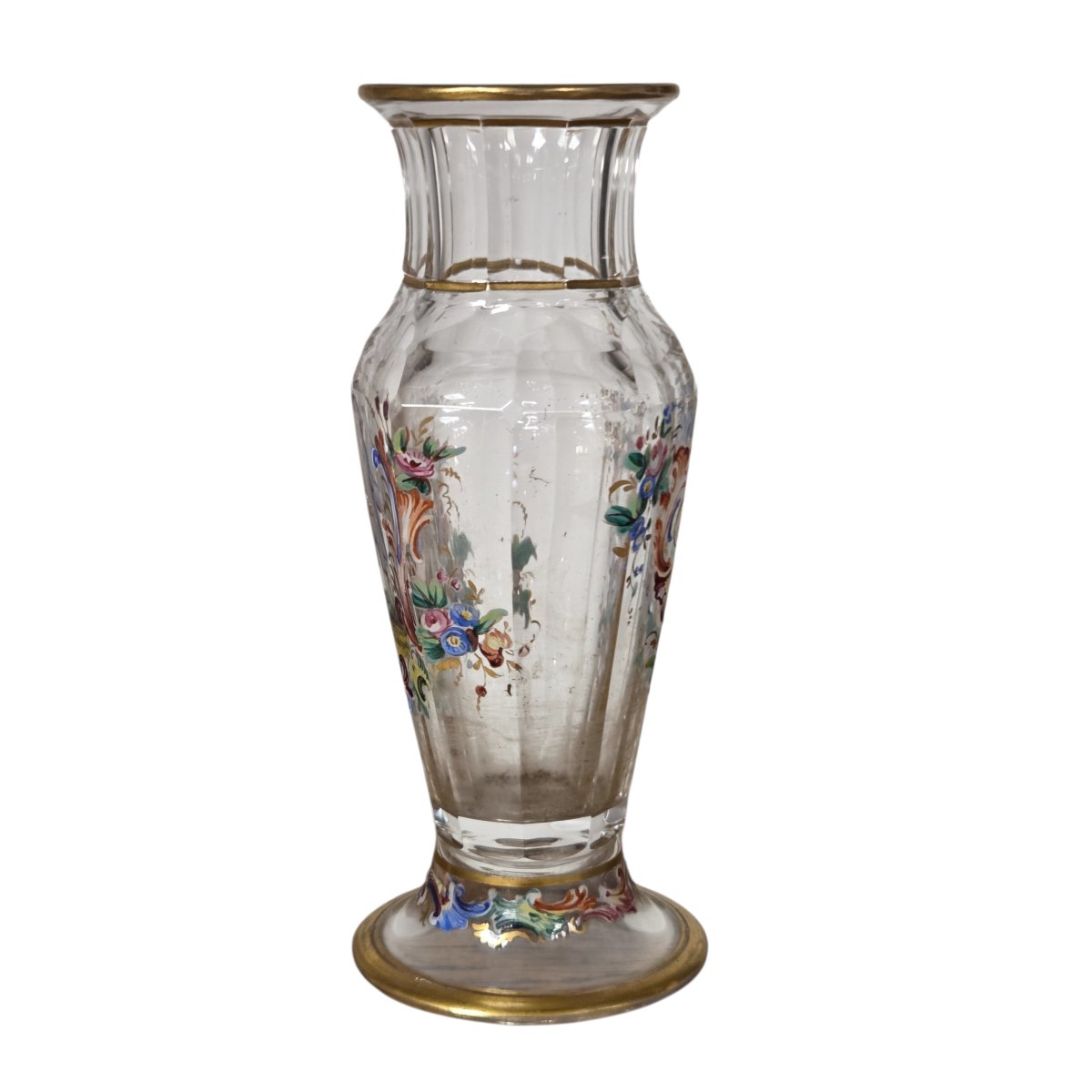 Small Antique Enameled Glass Vase – Vienna, Late 19th Century-photo-4