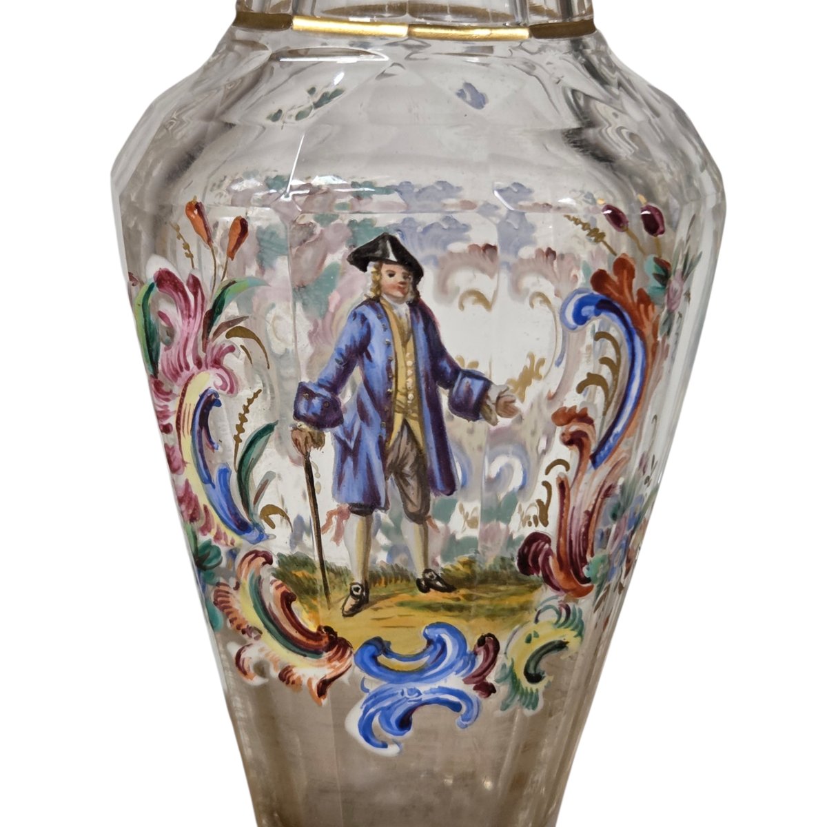Small Antique Enameled Glass Vase – Vienna, Late 19th Century-photo-1