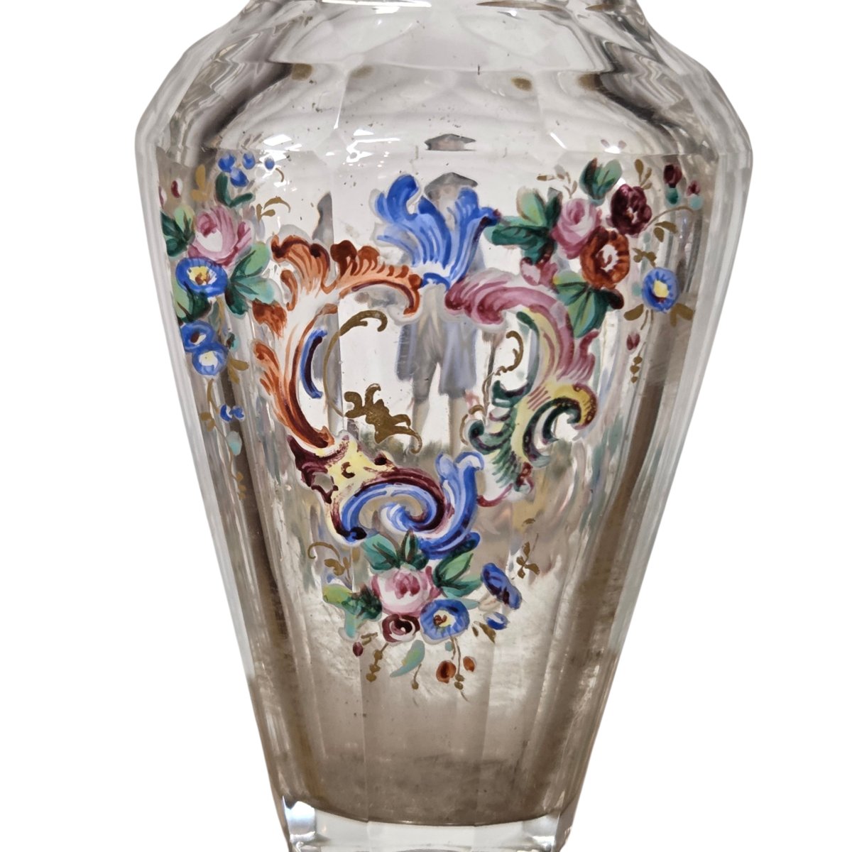 Small Antique Enameled Glass Vase – Vienna, Late 19th Century-photo-2