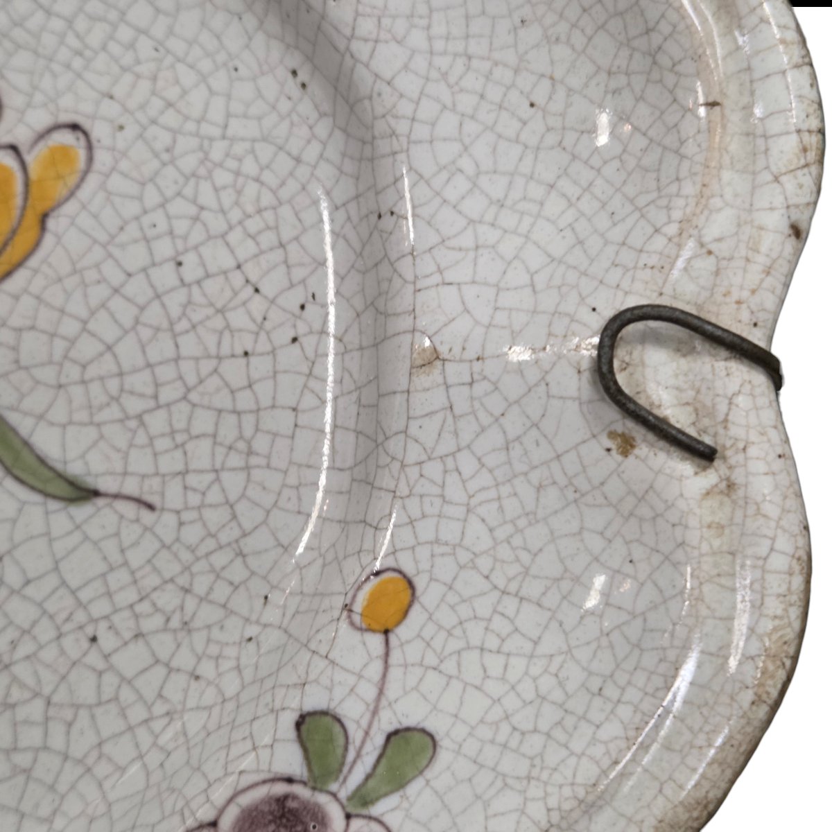 Antique Oval Earthenware Dish. Late 18th Century – Southwest France (bergerac?)-photo-3