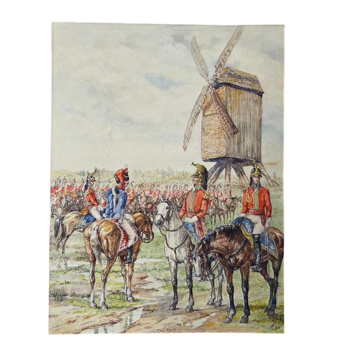 Georges Toumasov (20th Century) Pair Of Napoleonic Watercolors.-photo-2