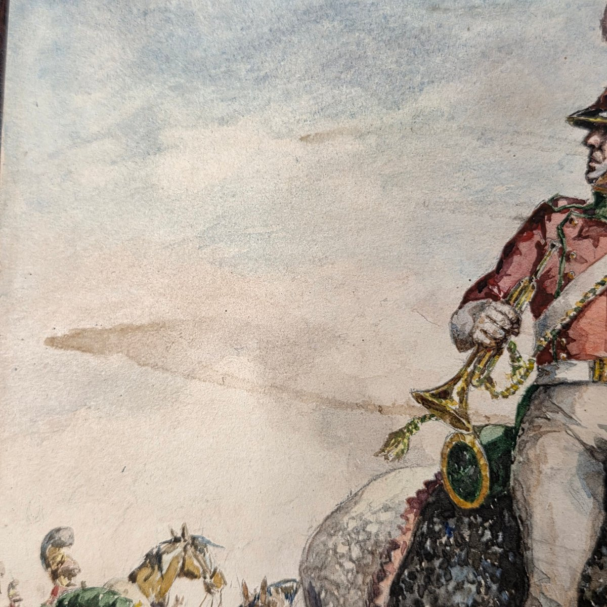 Georges Toumasov (20th Century) Pair Of Napoleonic Watercolors.-photo-4