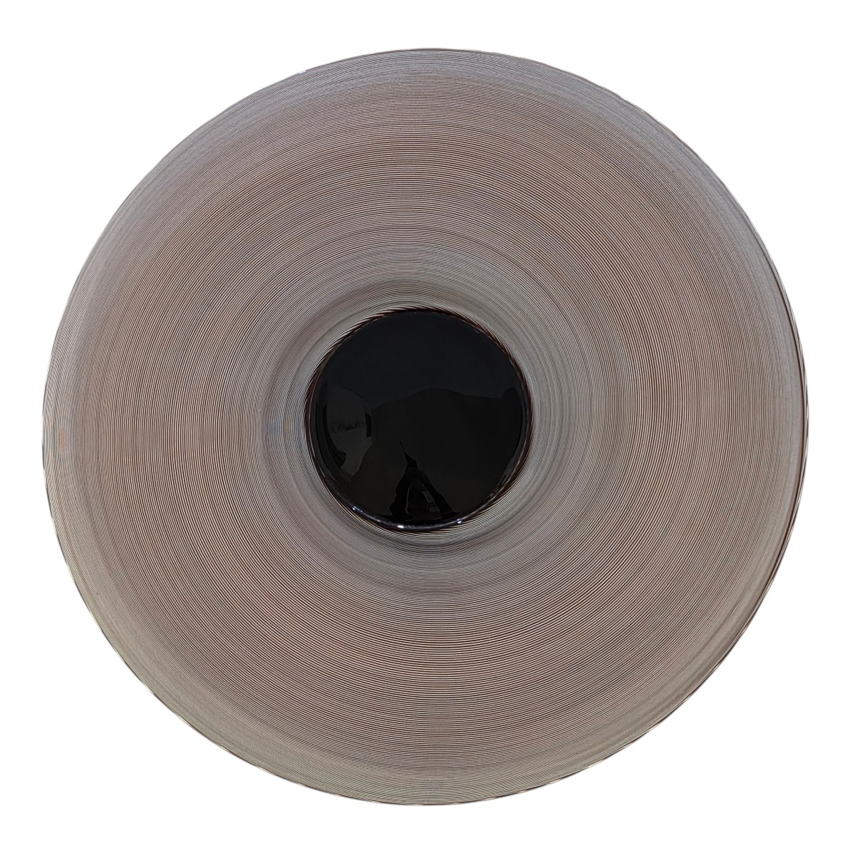 Tapio Wirkkala (1915-1985). Grand plat en verre soufflé à filigrane 