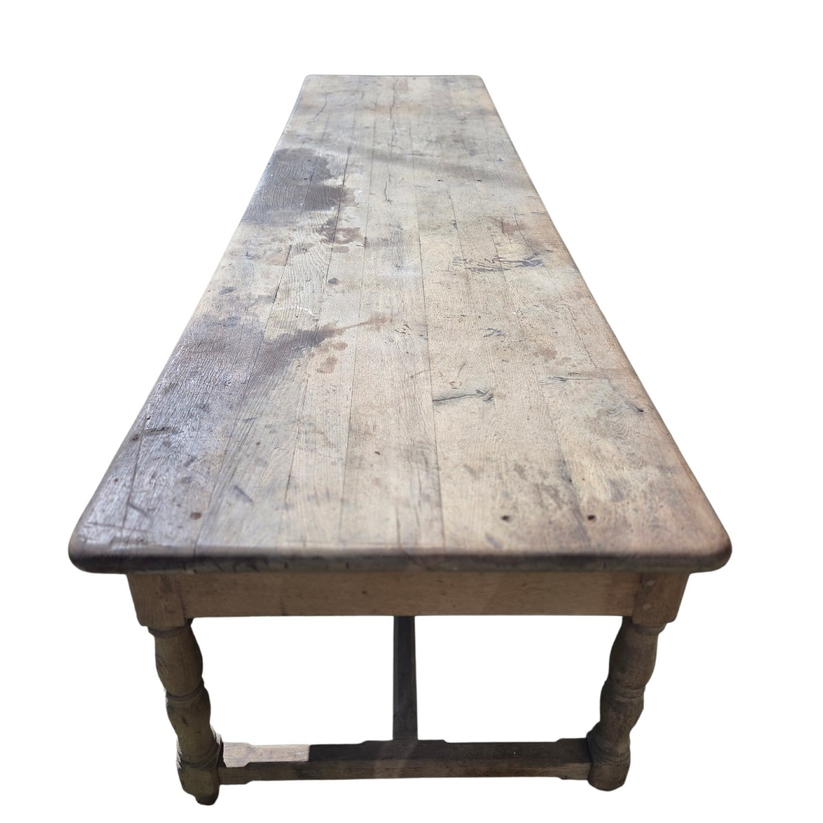 Large Antique Oak Draper's Table – Trade Table – 335 Cm-photo-8