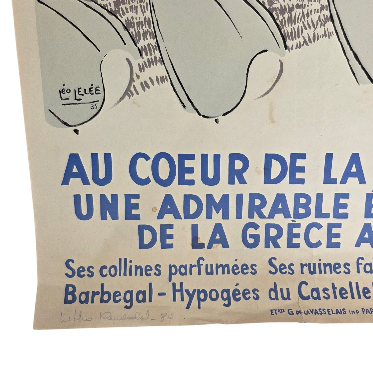 Affiche PLM Fontvieille – Alphonse Daudet – d’après Léo Lelée – tirage ancien – 99 x 61 cm-photo-3