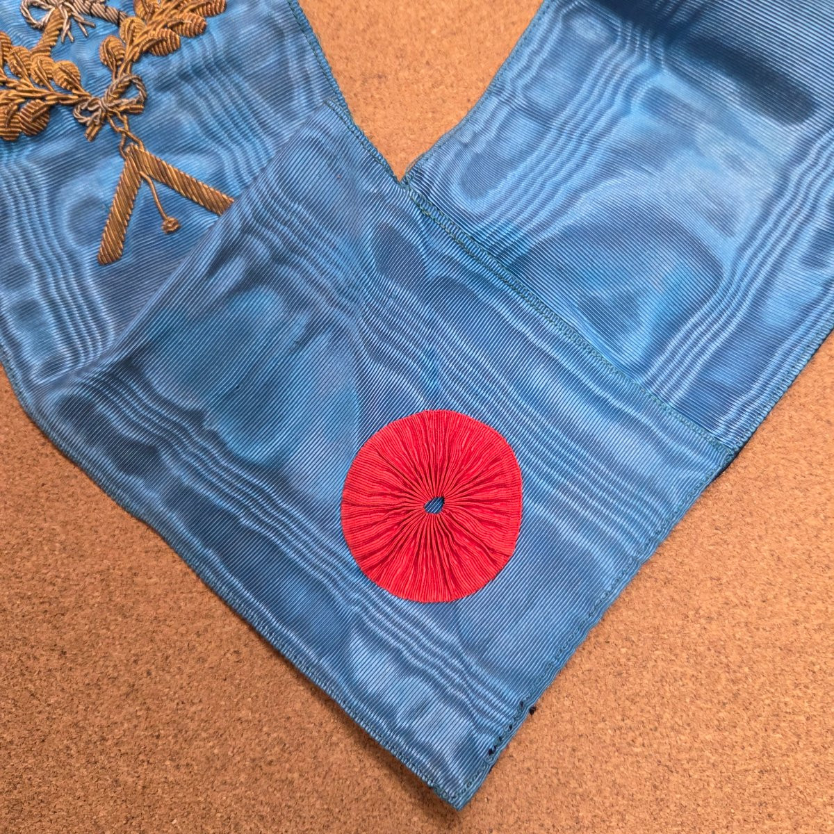 Antique Masonic Set, Embroidered Sash And Godf Documents, Floréal étampes-photo-2