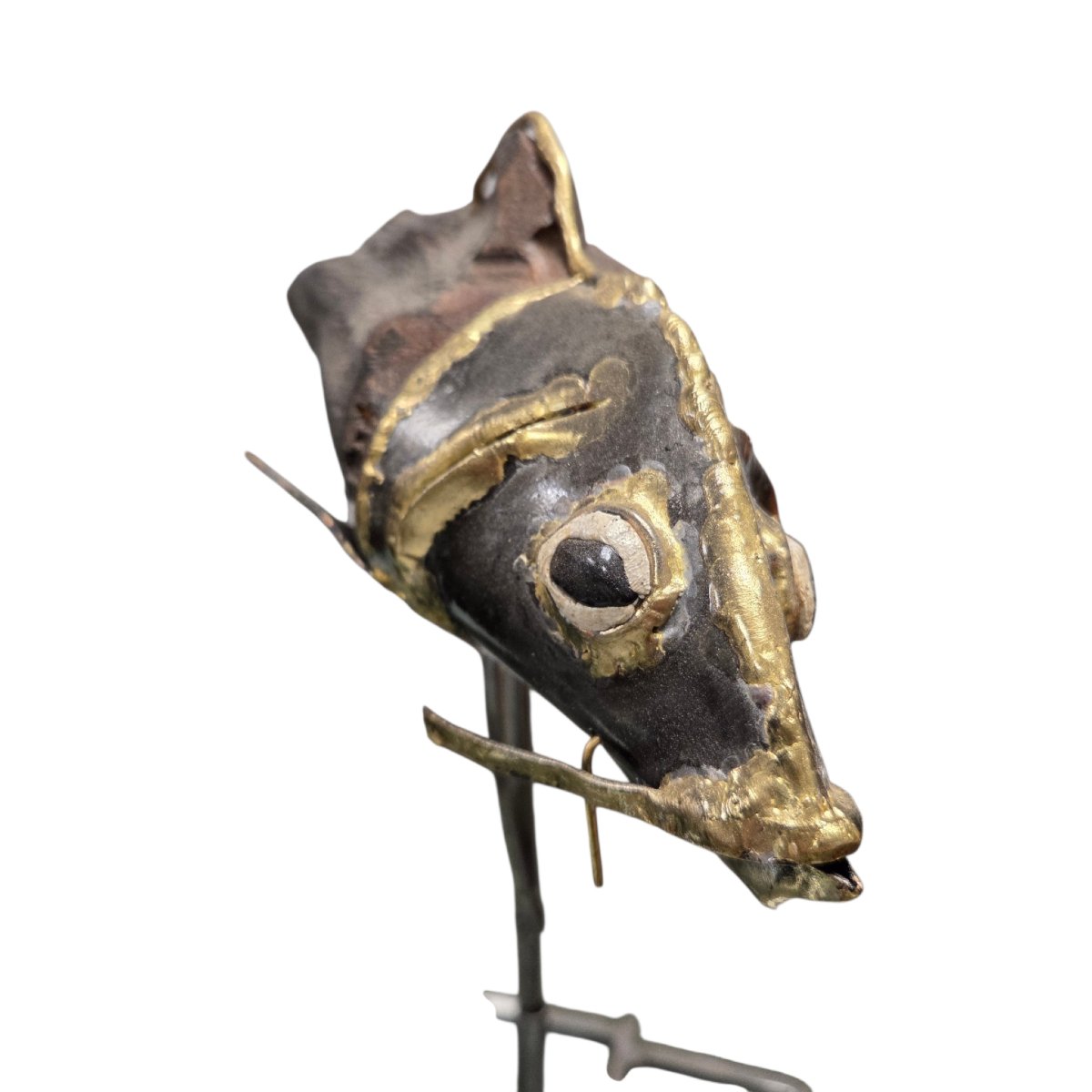 Louis De Verdal (b. 1948) Fish Sculpture In Wood And Metal-photo-1