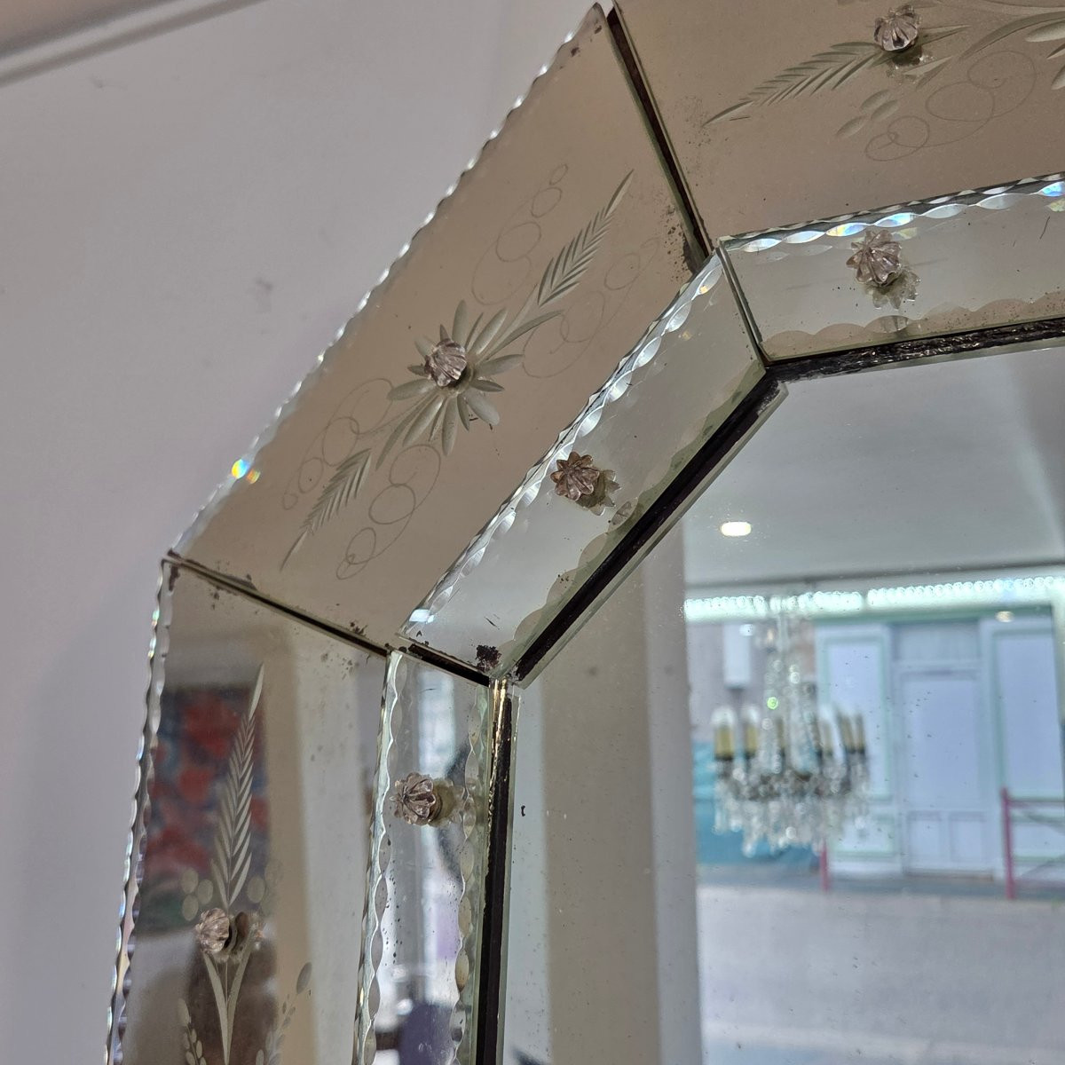 Octagonal Venetian Mirror, Italy, Circa 1950-photo-3