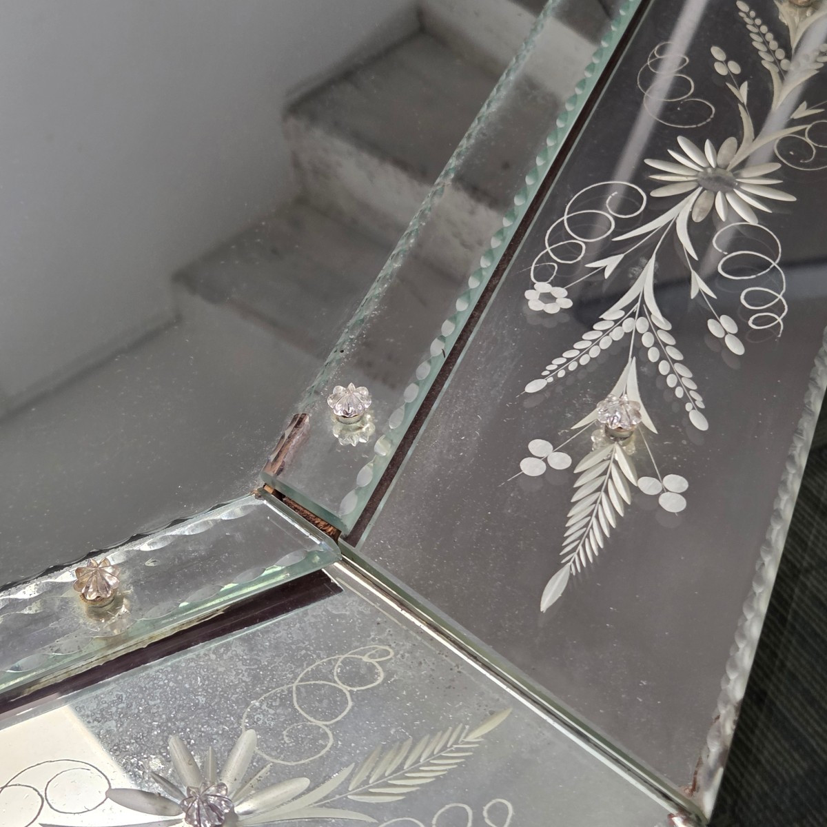 Octagonal Venetian Mirror, Italy, Circa 1950-photo-8