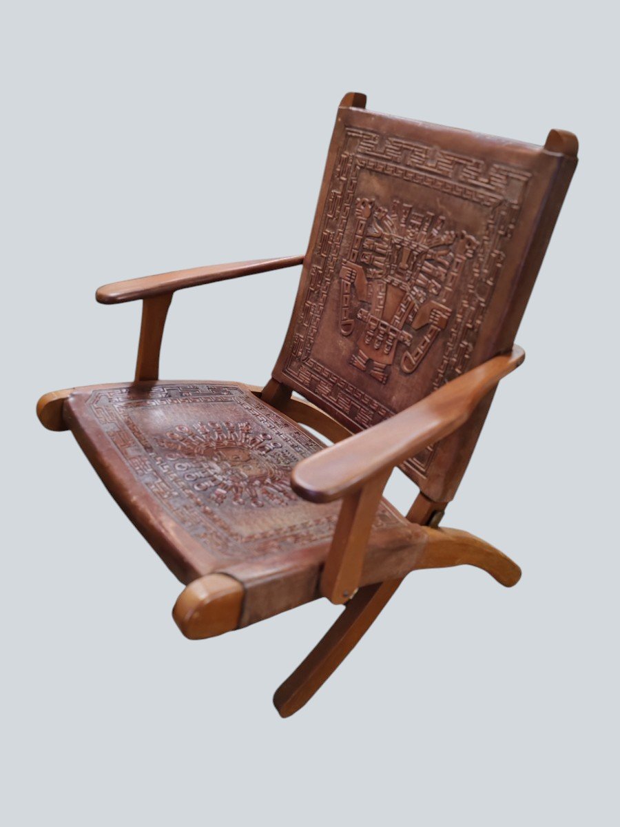 Fauteuil pliant Angel Pazmiño pour Muebles de Estilo – Équateur, années 1950-1960-photo-3