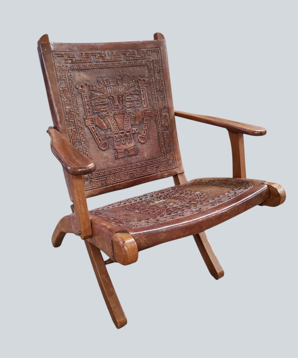 Fauteuil pliant Angel Pazmiño pour Muebles de Estilo – Équateur, années 1950-1960