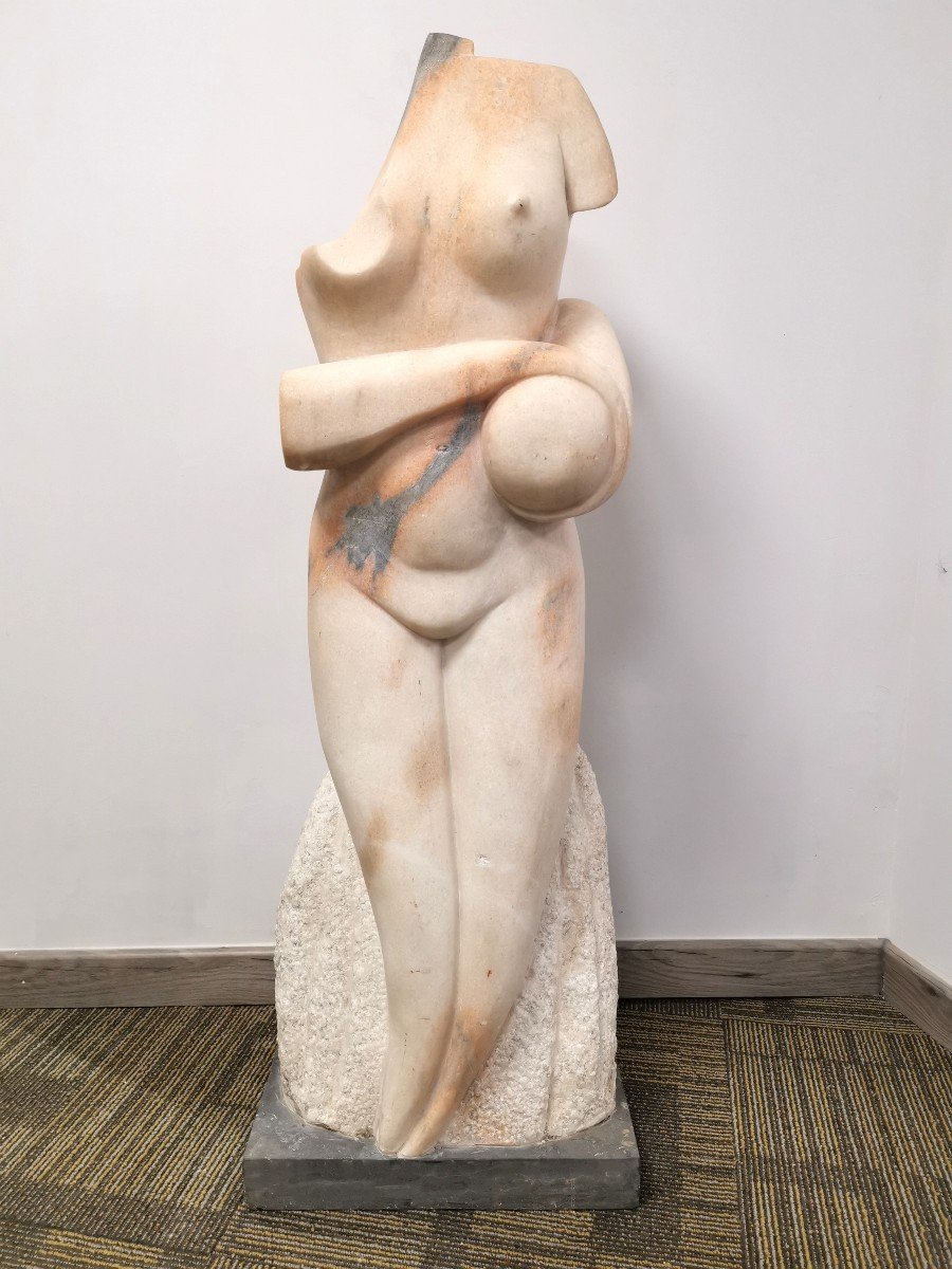 Statue En Marbre H. 113 Cm