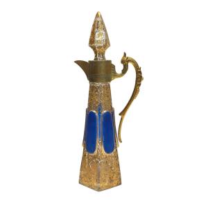 Carafe de service en cristal émaillé et doré – Bohême, XIXᵉ siècle