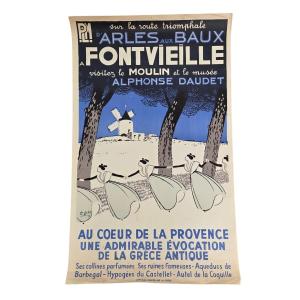 Plm Fontvieille Poster – Alphonse Daudet – After Léo Lelée – Vintage Print – 99 X 61 Cm