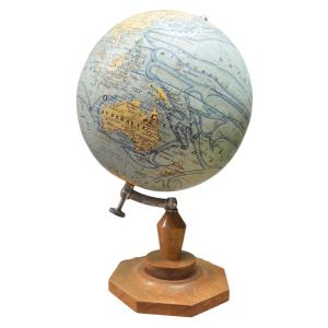 Globe terrestre scolaire ancien J. Forest – Girard, Barrère & Thomas, Paris, circa 1933-1935