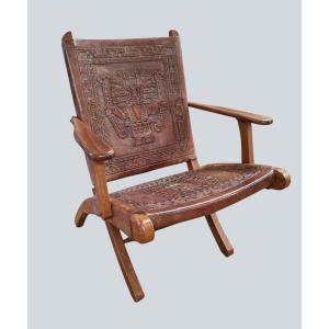 Fauteuil pliant Angel Pazmiño pour Muebles de Estilo – Équateur, années 1950-1960