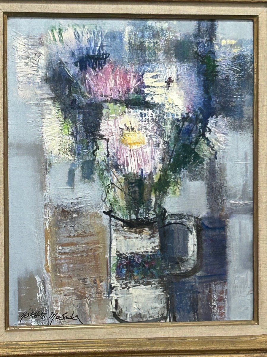 Painting By Makoto Musuda, Japanese Painter, 1905-1989-photo-3