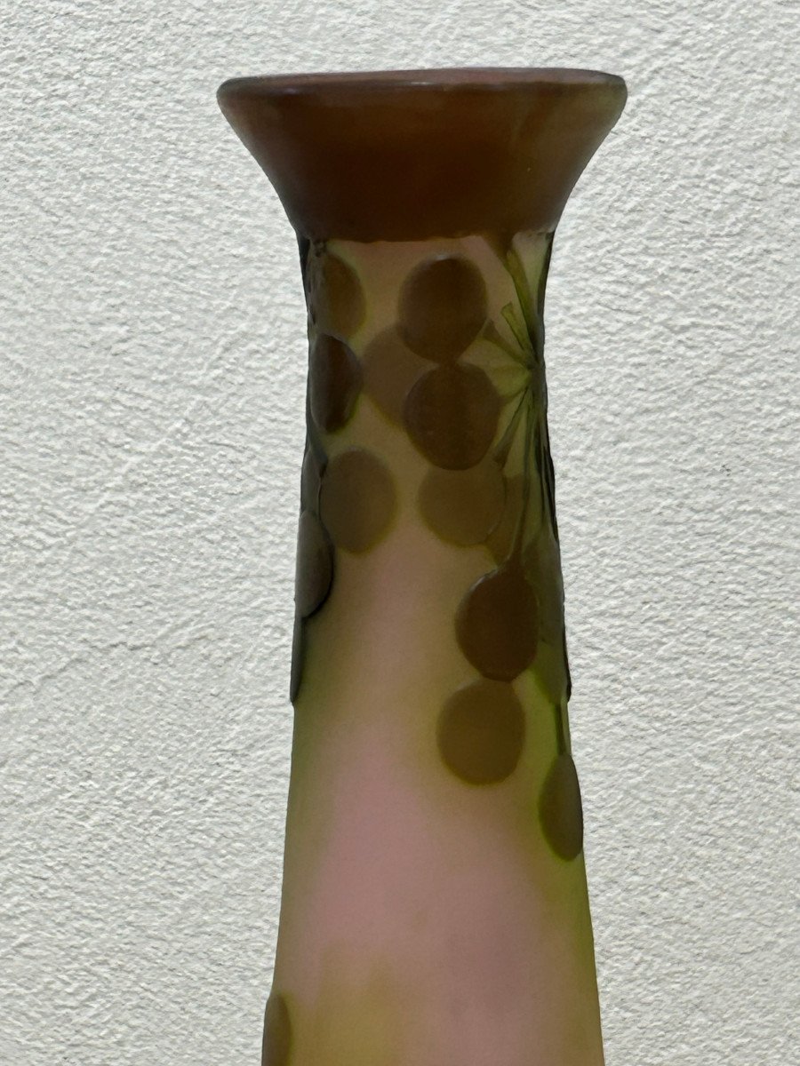 Large Gallé Vase Ombelles Decor-photo-3