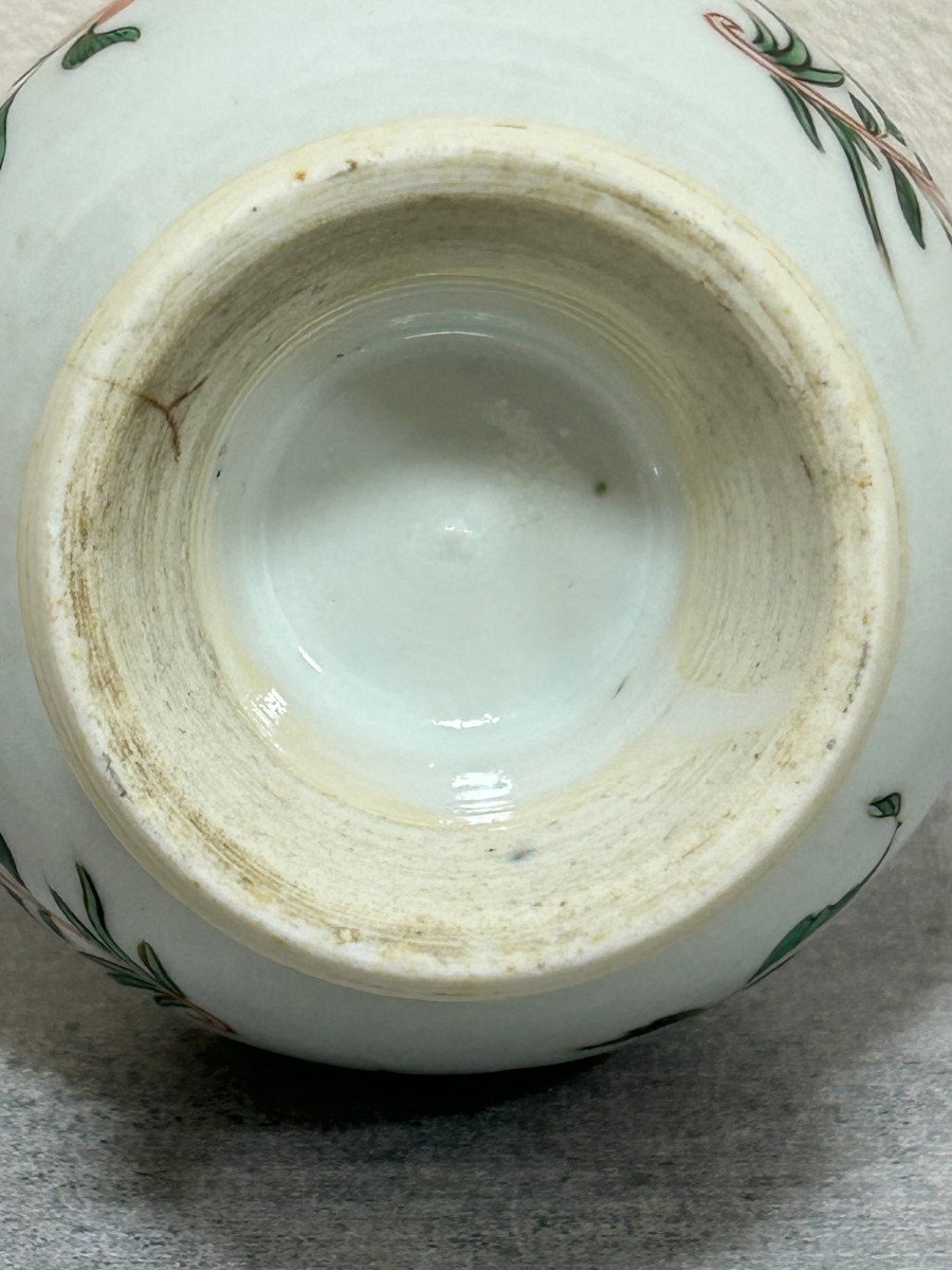 Aspersoir En Porcelaine De Chine 18ème Avec Bouchon En Argent-photo-3