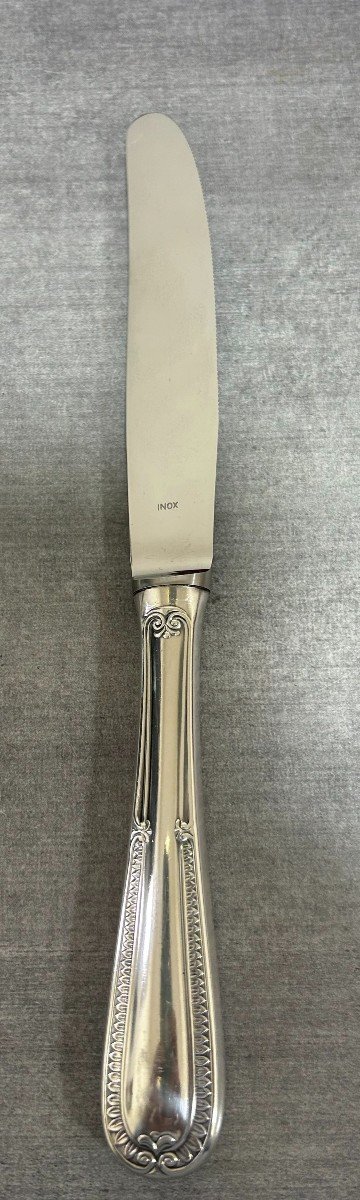 Coffret Douze Couteaux Métal Argenté Et Lame Inox-photo-3