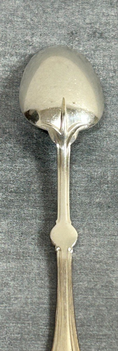 6 Small Teaspoons In Silver Metal Lotus Model From Christofle-photo-4