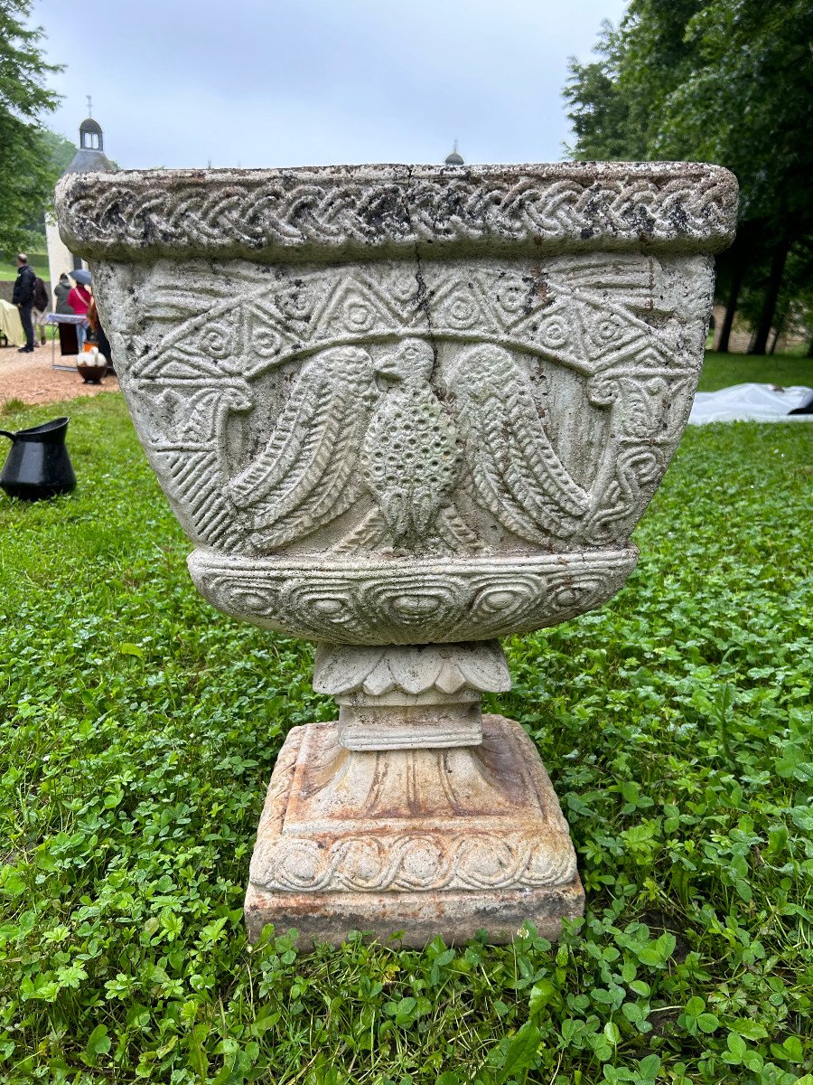 Jardinière En Pierre Reconstituée (ciment)-photo-2