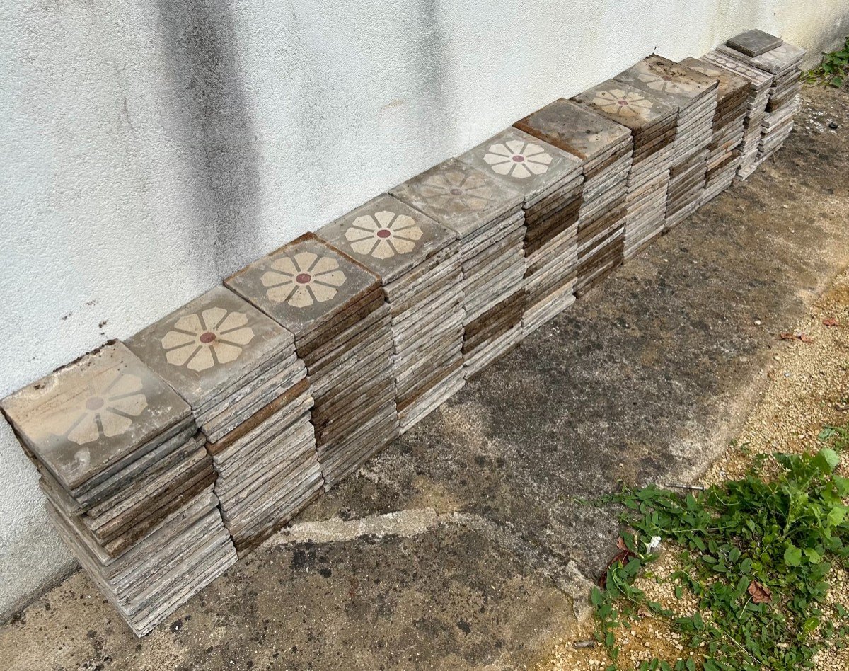 198 Anciens Carreaux De Ciment Années 1920 . 8m²-photo-3