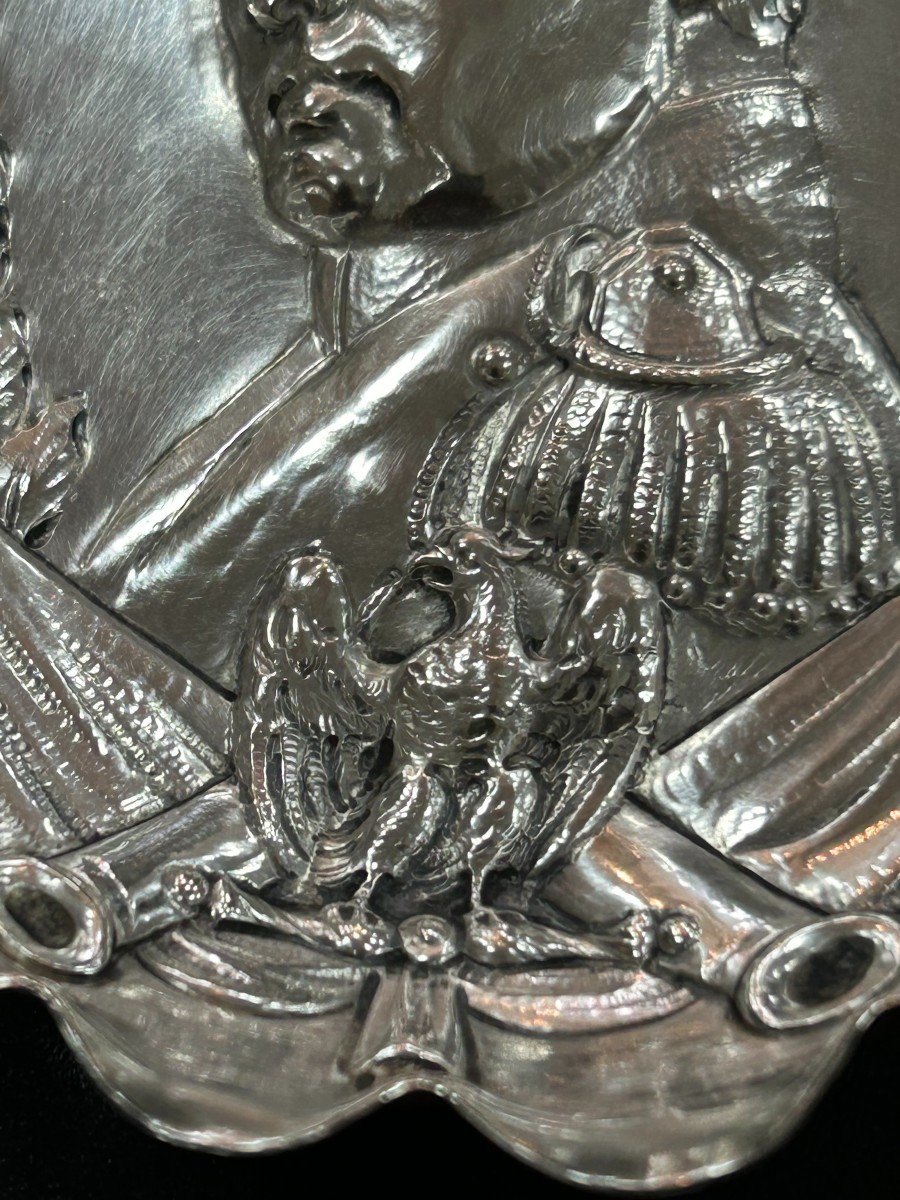Bol à Anse En Argent Massif 800 Certainement Allemand à l'Effigie De Napoléon Bonaparte-photo-3