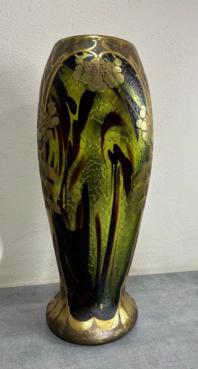 Vase  Balustre Sur Pieds Douche Legras Saint-denis Paris Art Nouveau (1839-1916)-photo-3