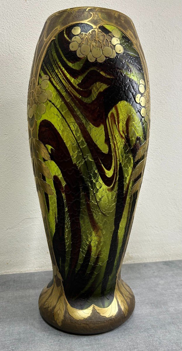 Vase  Balustre Sur Pieds Douche Legras Saint-denis Paris Art Nouveau (1839-1916)